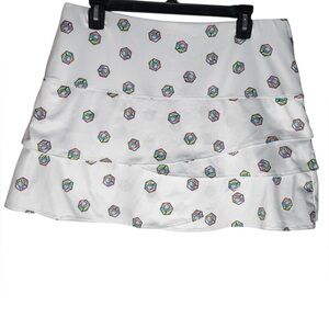 Lucky In Love Pickleball Skort Women’s size XL Paddle Print White performance